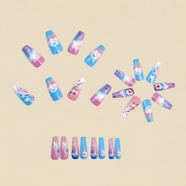 12 Sizes-24 Pcs Press On Nails Y1912
