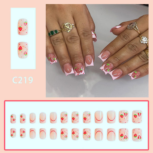 12 Sizes-24 Pcs Press On Nails C219