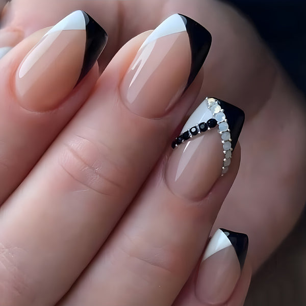 12 Sizes-24 Pcs Press On Nails D013