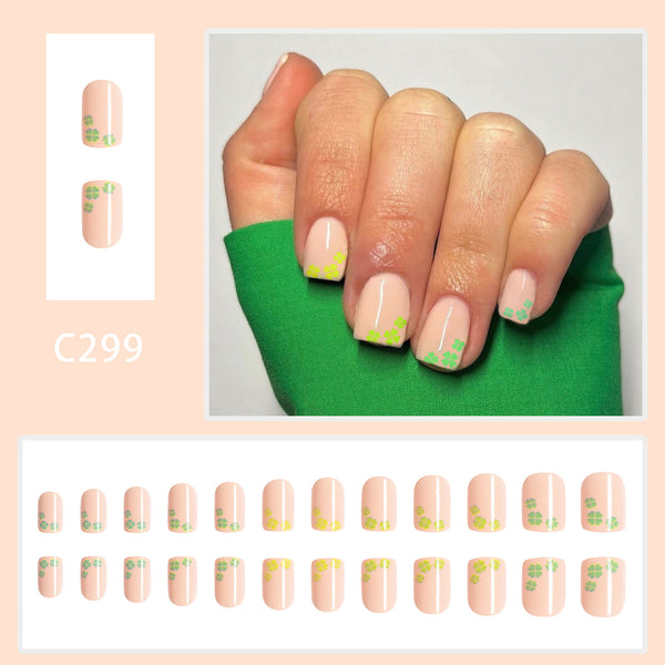 12 Sizes-24 Pcs Press On Nails C301