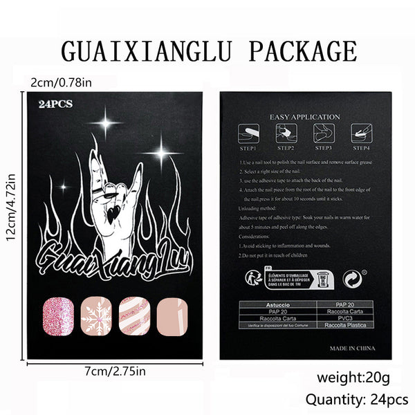 12 Sizes-24 Pcs Press On Nails C673