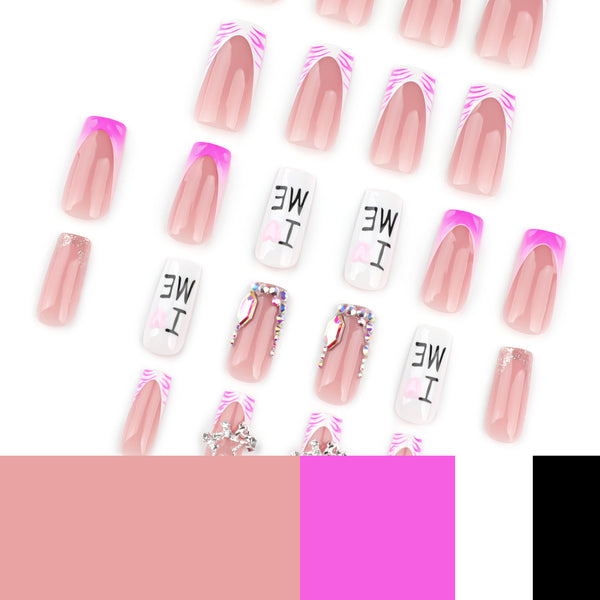 12 Sizes-24 Pcs Press On Nails JP3673