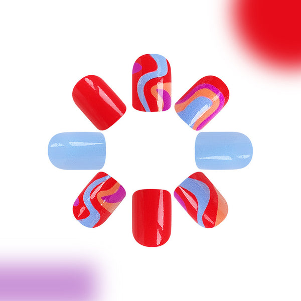 12 Sizes-24 Pcs Press On Nails C421