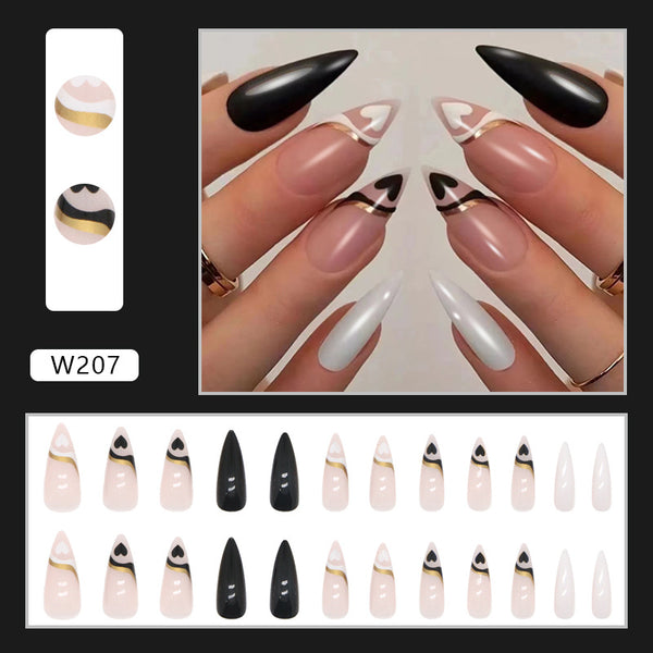 12 Sizes-24 Pcs Press On Nails W202