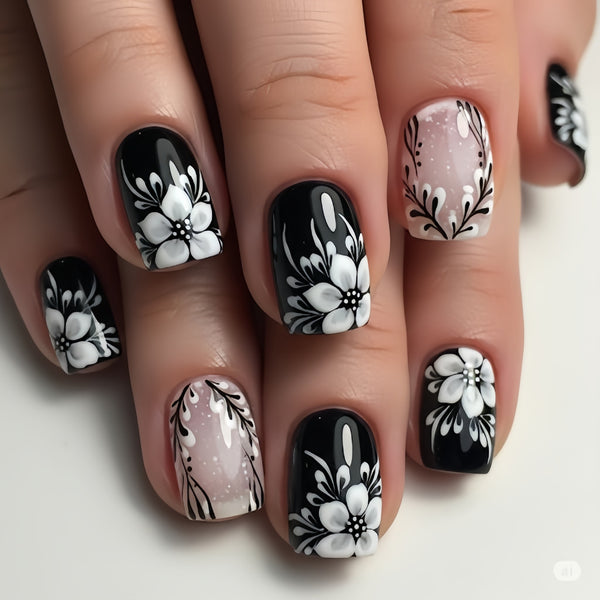 12 Sizes-24 Pcs Press On Nails Y1157