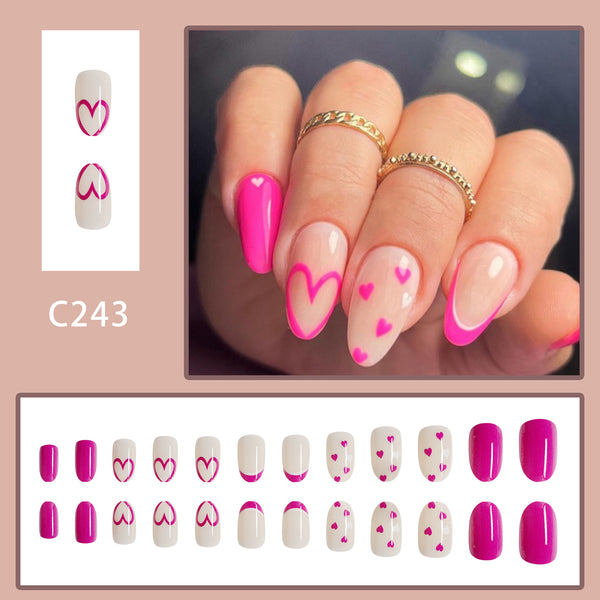 12 Sizes-24 Pcs Press On Nails C243
