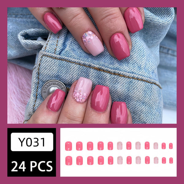 12 Sizes-24 Pcs Press On Nails Y031