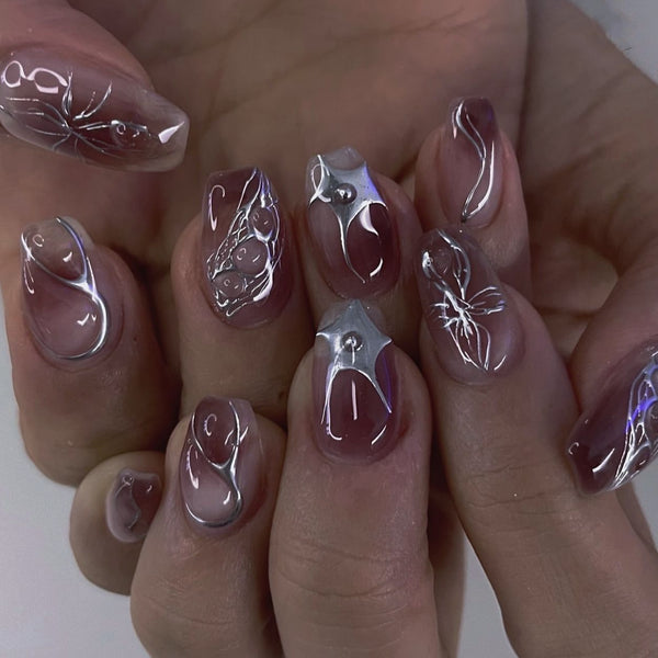 12 Sizes-24 Pcs Press On Nails JP3540