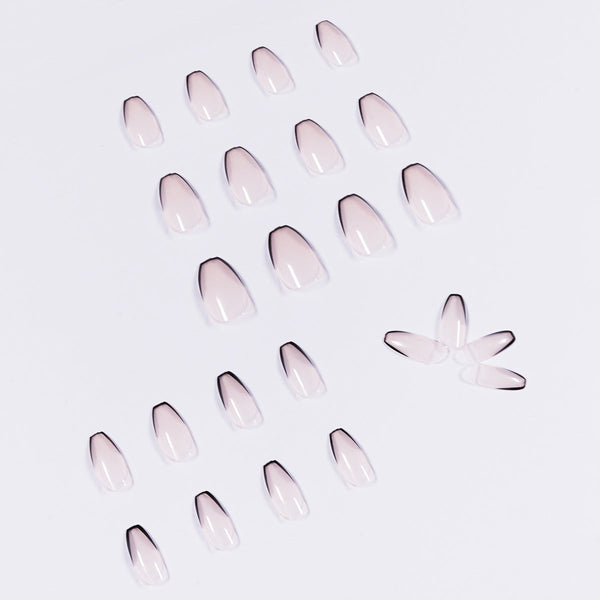 French Glossy Medium Pink Press on Nails