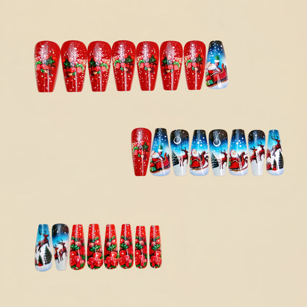 12 Sizes-24 Pcs Press On Nails Y1193