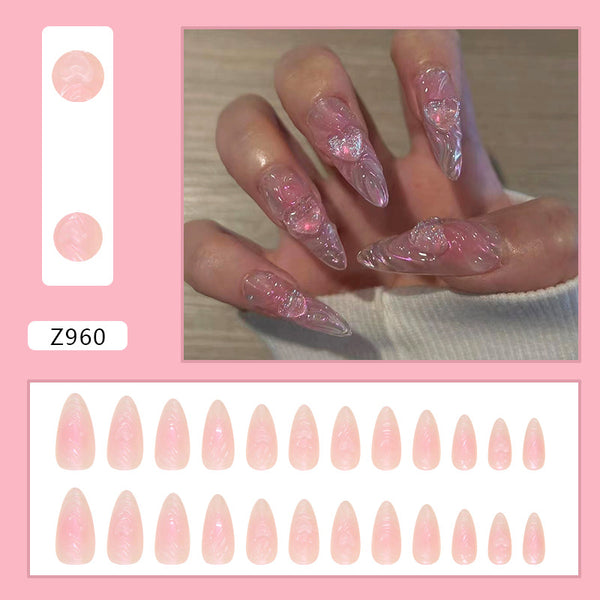 12 Sizes-24 Pcs Press On Nails Z960