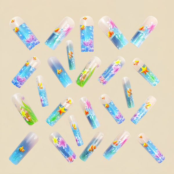 12 Sizes-24 PcsPress On Nails Y932