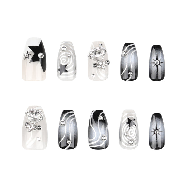 12 Sizes-24 Pcs Press On Nails JP3271