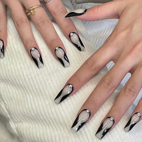 12 Sizes-24 Pcs Press On Nails JP1741