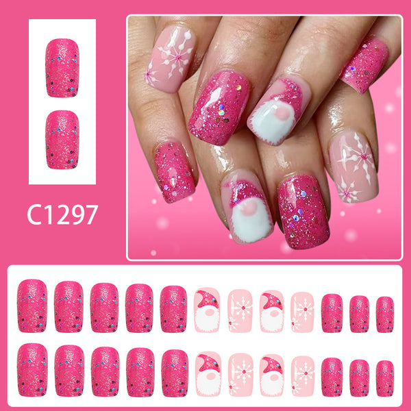 12 Sizes-24 Pcs Press On Nails C1297