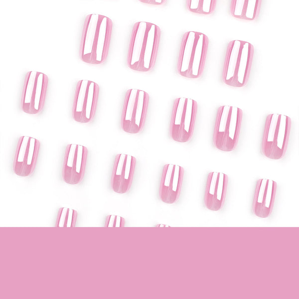 Pink Short Square Press on Nails