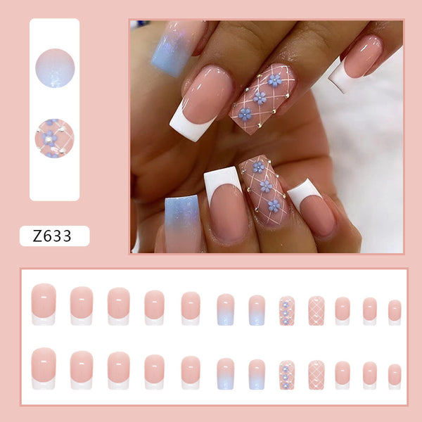 12 Sizes-24 Pcs Press On Nails Z633