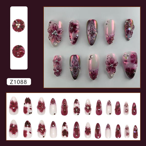 12 Sizes-24 Pcs Press On Nails Z1088