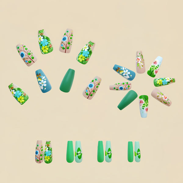 12 Sizes-24 Pcs Press On Nails Y494