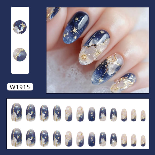 12 Sizes-24 Pcs Press On Nails W1915