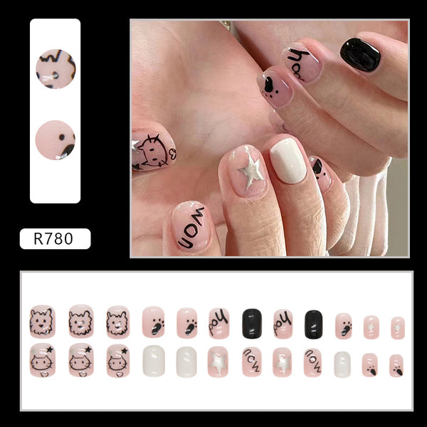 12 Sizes-24 Pcs Press On Nails R780