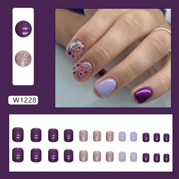12 Sizes-24 Pcs Press On Nails W1228