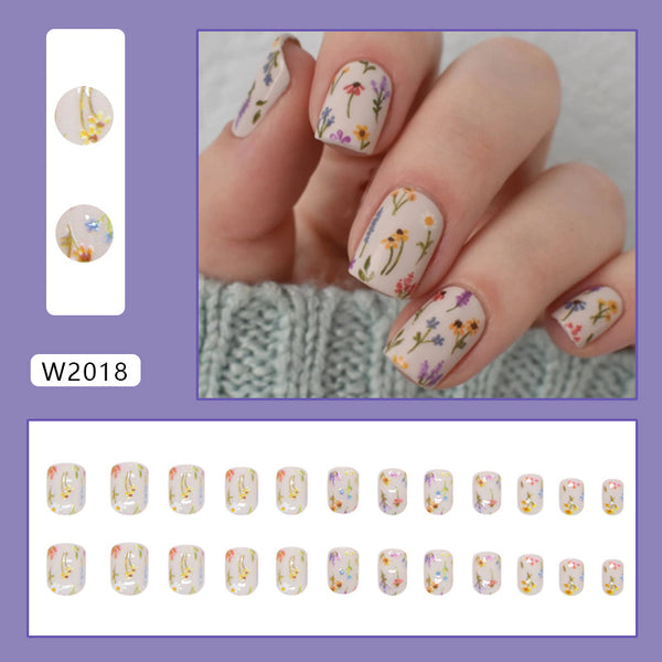 12 Sizes-24 Pcs Press On Nails W2018