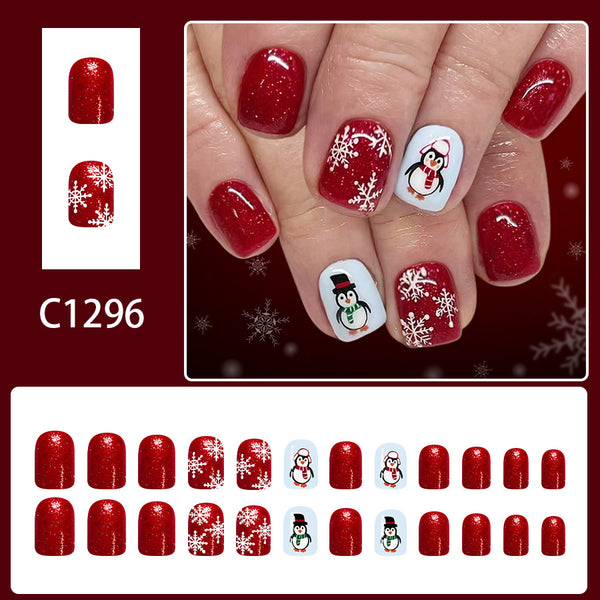 12 Sizes-24 Pcs Press On Nails C1296