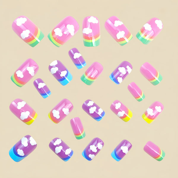 12 Sizes-24 Pcs Press On Nails Y1870