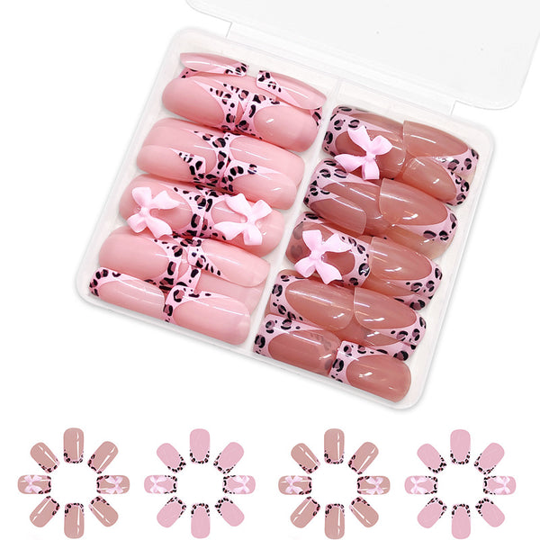 48 Pcs Press On Nails FrenchBow-1-48pcs