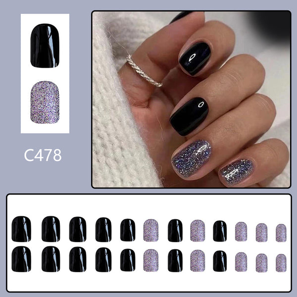 12 Sizes-24 Pcs Press On Nails C478