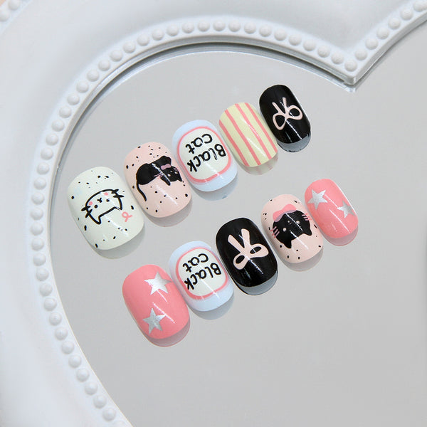12 Sizes-24 Pcs Press On Nails K034