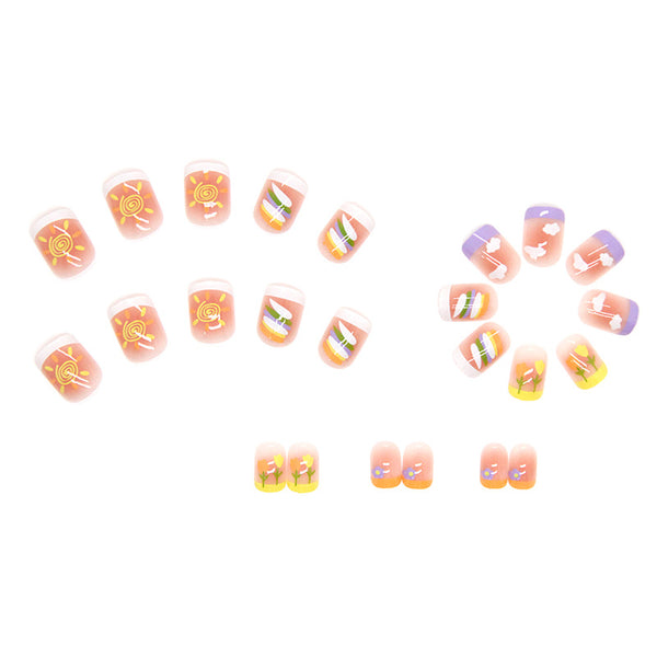 12 Sizes-24 Pcs Press On Nails R583