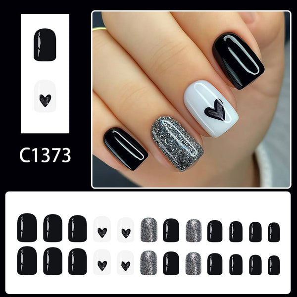 12 Sizes-24 Pcs Press On Nails C1373