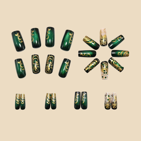 12 Sizes-24 Pcs Press On Nails Y2015
