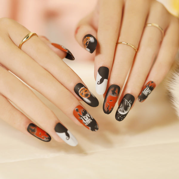 12 Sizes-24 Pcs Press On Nails JP1527