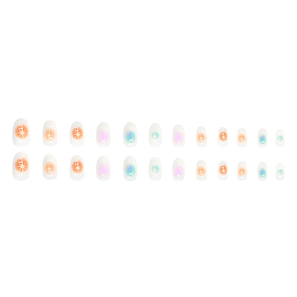12 Sizes-24 Pcs Press On Nails W514