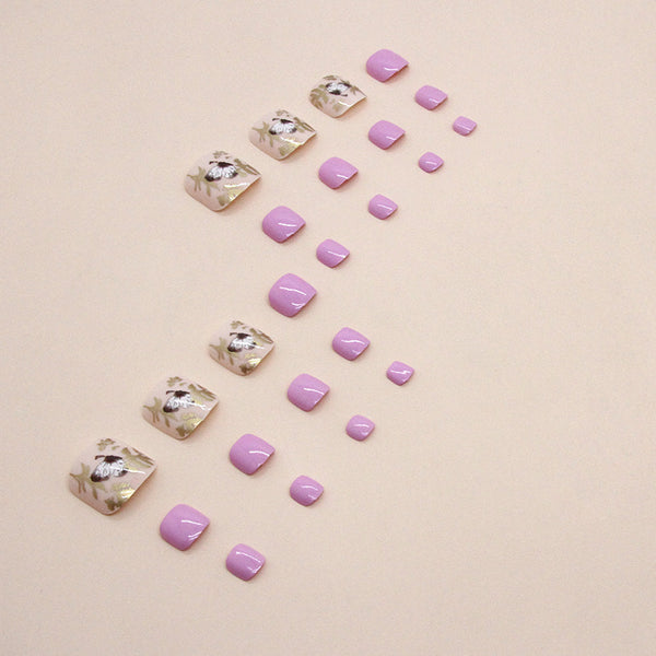 12 Sizes-24 Pcs Press On Nails F126