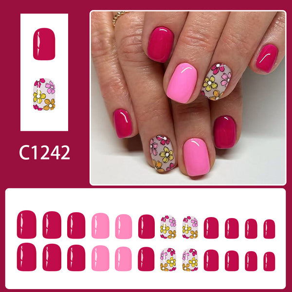 12 Sizes-24 Pcs Press On Nails C1242