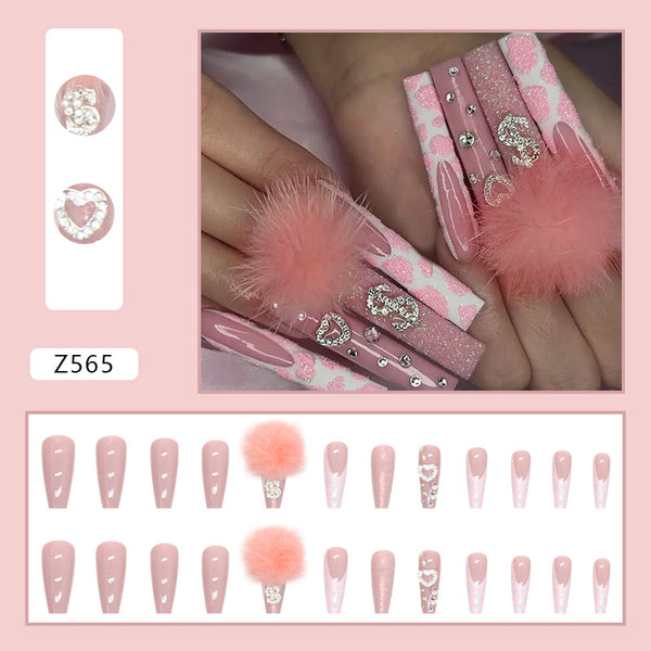 12 Sizes-24 Pcs Press On Nails Z565
