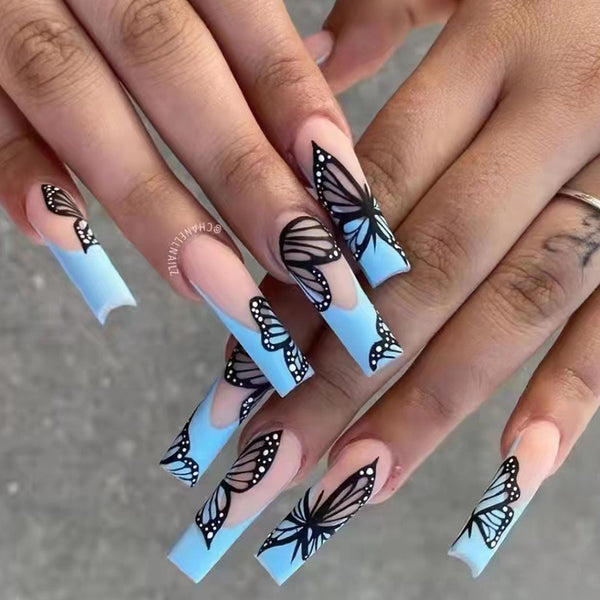 12 Sizes-24 Pcs Press On Nails W107