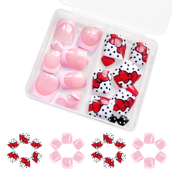48 Pcs Press On Nails FrenchBow-2-48pcs