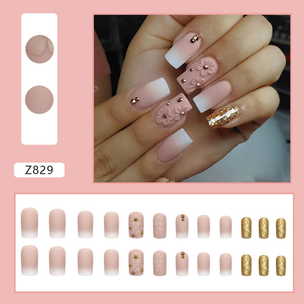 12 Sizes-24 Pcs Press On Nails Z829
