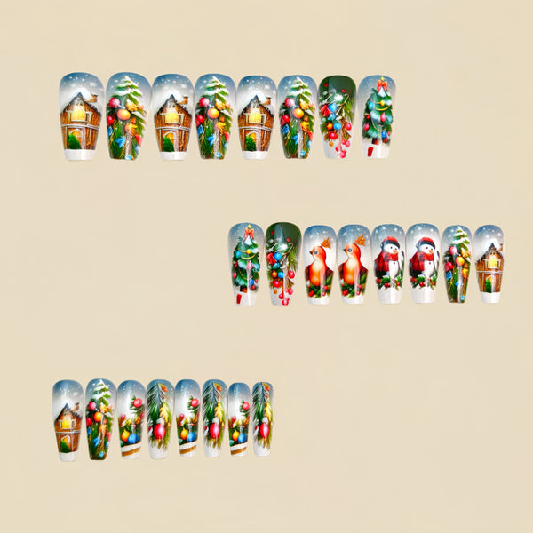 12 Sizes-24 Pcs Press On Nails Y1199