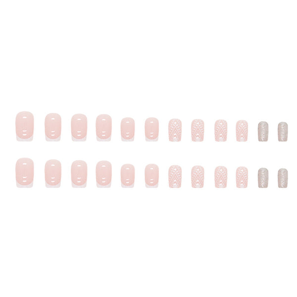 12 Sizes-24 Pcs Press On Nails W874