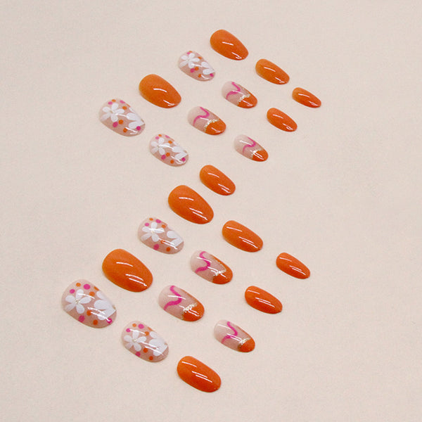 12 Sizes-24 Pcs Press On Nails W1083
