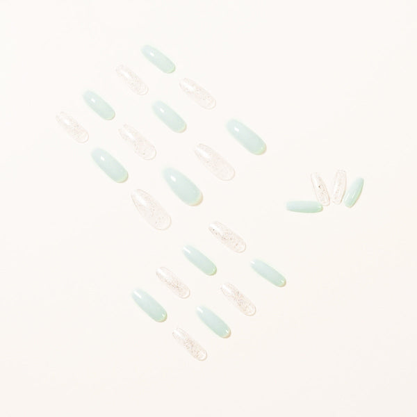 Blue Long Press on Nails