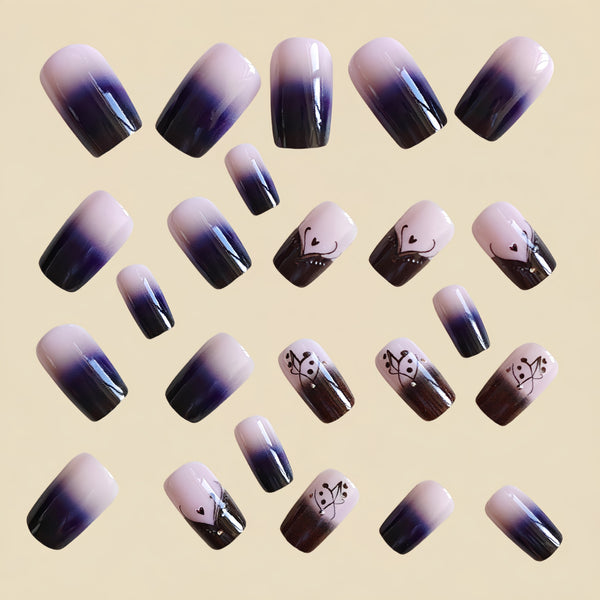 12 Sizes-24 Pcs Press On Nails Y1167