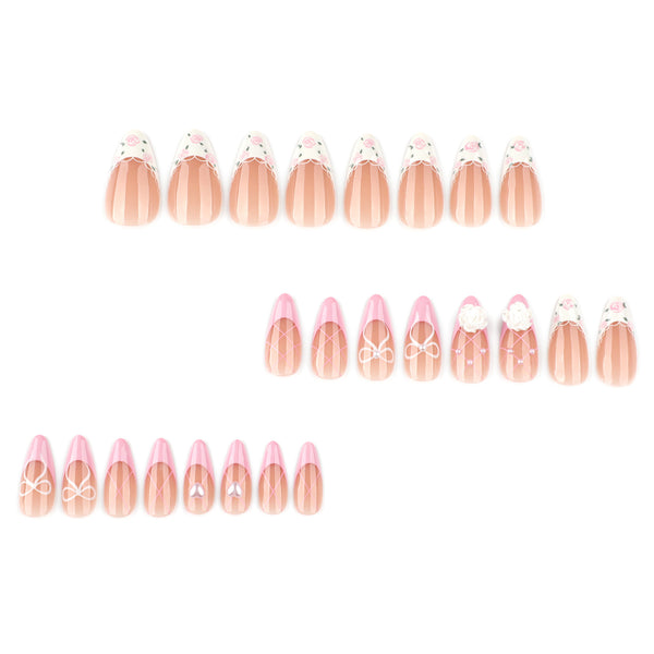 12 Sizes-24 Pcs Press On Nails JP3866