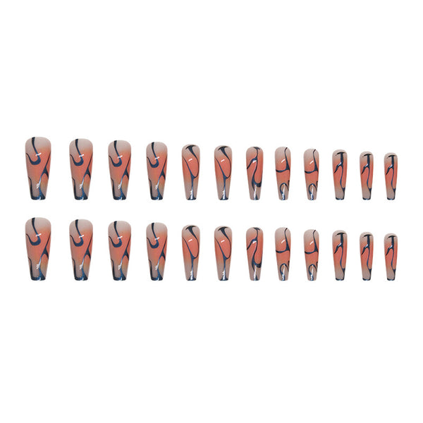 12 Sizes-24 Pcs Press On Nails W1078